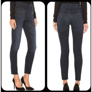 MOTHER HW Looker Ankle Fray Jeans Night‎ Owl Wash Size 25